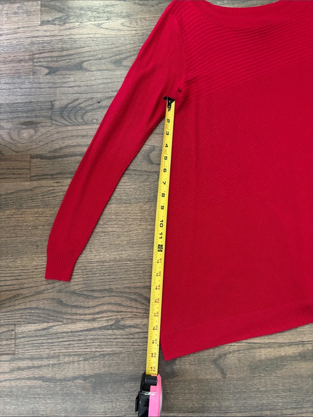 Apt. 9 Red Long Sleeve Ribbed Knit Top